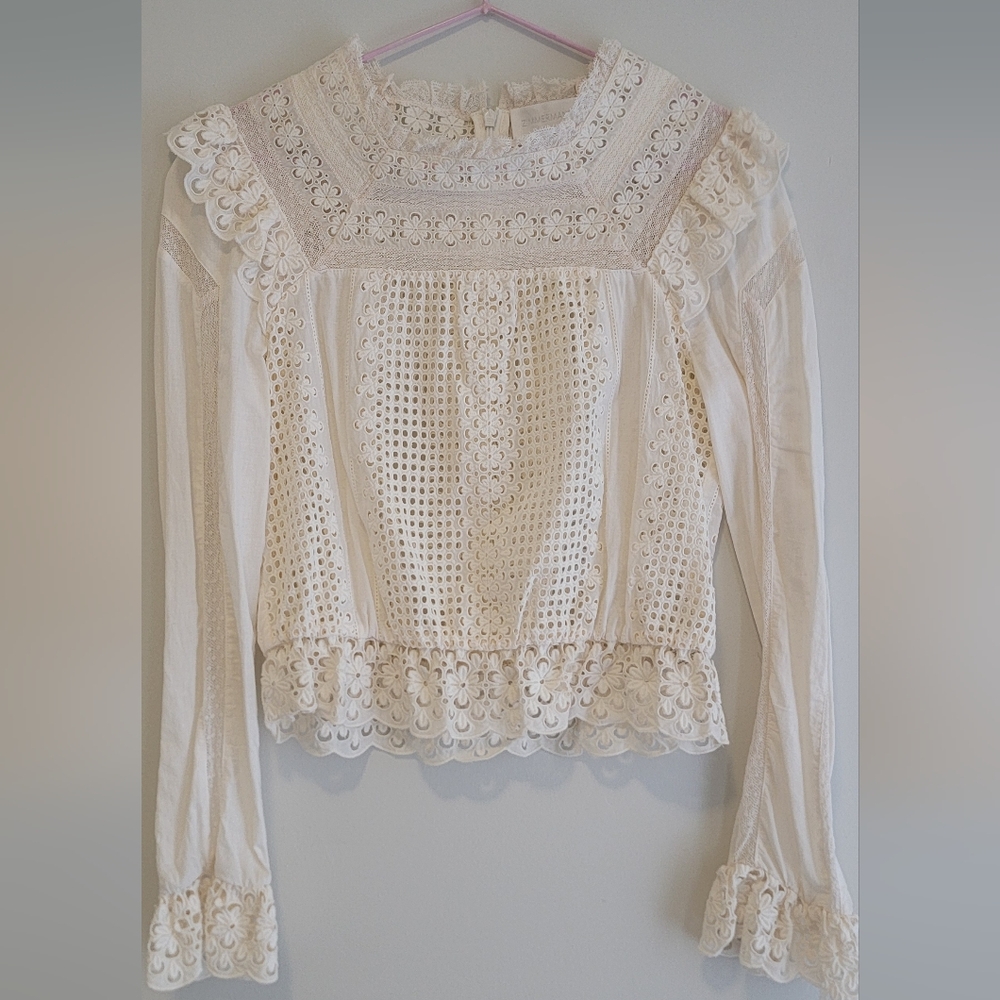 Elegant Cream Lace Top